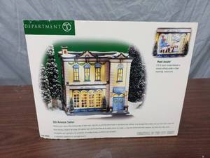 lot 6 image: Department 56 Christmas in the Cities Christmas Village 5th Ave Salon