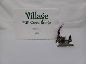 lot 18 image: Department 56 Mill Creek Bridge & Woodland Animals At Mill Creek Village Dcor Accessories