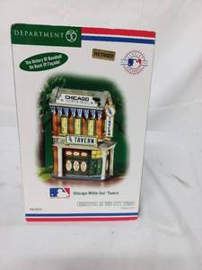 lot 38 image: Department 56 Chicago White Sox Tavern Holiday Village Dcor Piece