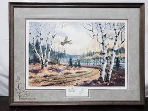 lot 103 image: Jerry Raedeke Print Birch Trail