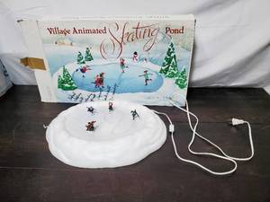 lot 88 image: Department 56 Village Animated Skating Pond