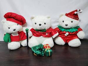 lot 99 image: Three Santabear Stuffed Animals