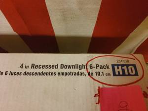 lot 44 image: Commercial electric 4 in recess can lights, H10, 6 pack