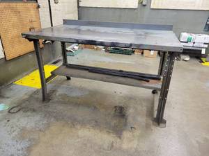 lot 51 image: Steel Workshop Table  - 60 x 34 x 34 - Includes Pneumatic Hookups