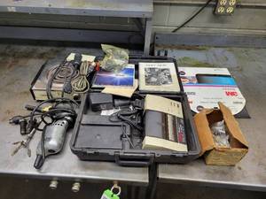 lot 100 image: MPSI Pro-Link Printer and Cables, SIOUX electric Drill, Burner, Sandpaper and Drill Bits