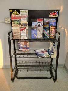 lot 213 image: Steel Display Rack w Contents - Approx. 35 x 16 x 54 Tall