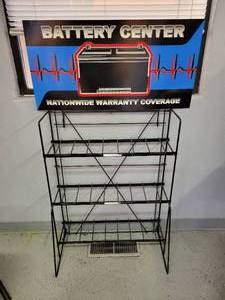 lot 214 image: Battery Center Battery Display Rack - Approx. 51 x 31 x 12
