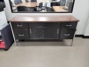 lot 253 image: Steel Credenza with Laminate Top