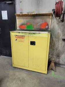 lot 10 image: 2-Door Flammable Cabinet w Contents
