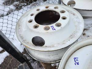 lot 258 image: Steel Rim - 22.5 X 8.25. 10 Hole. Hub-Pilot Mount - Part No. 50408