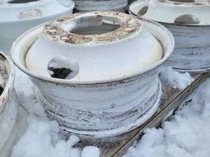 lot 265 image: Steel Rim - 22.5 X 8.25. 10 Hole. Hub-Pilot Mount - Part No. 50408