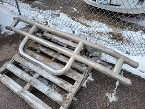 lot 249 image: Luverne 3 Chrome Tube Grill Guard - Approx. 91 Long x 24 tall, Approx. 35 On Center Mounts