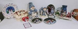 lot 6 image: Assorted Collectible Snowman Decor and More
