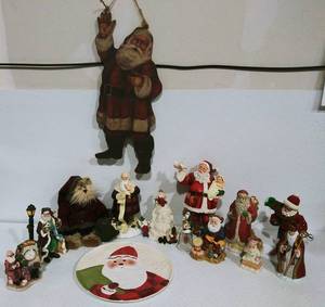 lot 16 image: Large Assortment of Santa DecorFigurines