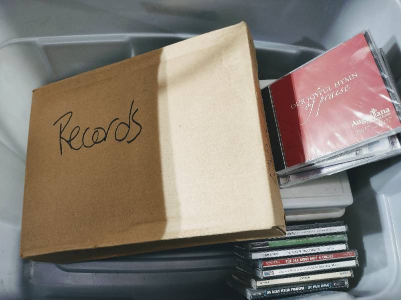 lot 5 image: Music Lovers Dream Collection of 300 CDs (All varieties of music) plus Vinyl Records Bin Not Included