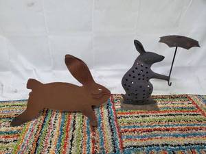 Two Metal Rabbits