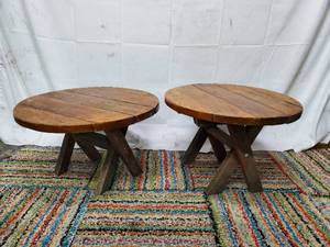 Pair of Round End Tables