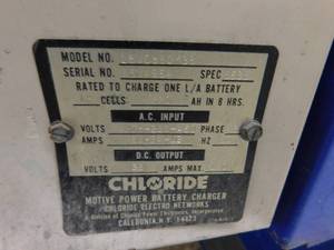 lot 25 image: Chloride 36 Volt Charger