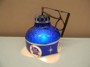 lot 24 image: VINTAGE - PABST BLUE RIBBON HANGING BAR BACK LIGHT - FANTASTIC AWESOME OLD SCHOOL PIECE - WORKS - APPROX 6 By 8 - NICE - SEE PICTURES