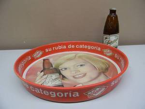 lot 20 image: RARE, Vintage SUPERIOR CERVEZA BEER METAL SERVING TRAY 13 - GREAT PIECE - SEE PICTURES