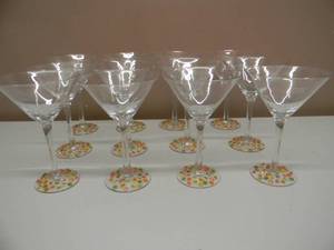 lot 50 image: NEW OLD STOCK - STILL IN BOX - SKYY VODKA CITRUS 12 RHINESTONE MARTINI GLASSES - SEE PICTURES