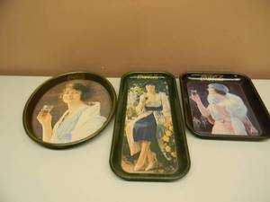 lot 54 image: 3 VINTAGE COCACOLA METAL SERVING TRAYS - COOL PIECES - SEE PICTURES