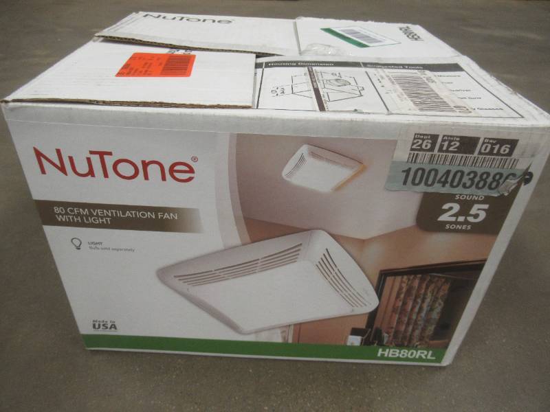 Broan-NuTone 80 CFM Ceiling Bathroom Exhaust Fan with Light - SOLD AS IS |  OVERSTOCK, UNCLAIMED, RETURN ITEMS FROM A MAJOR RETAILER! MN HOME OUTLET!  11/28 PICK UP ONLY 7AM-6PM | K-BID