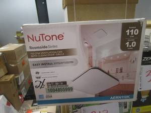 lot 314 image: Broan-NuTone Roomside Series 110 CFM Ceiling Bathroom Exhaust Fan with CleanCover ENERGY STAR (OPEN BOX)