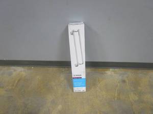 lot 326 image: MOEN Hensley 24 in. Double Towel Bar with Press and Mark in Brushed Nickel (OPEN BOX)