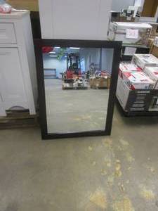 lot 331 image: Glacier Bay Shaila 24 in. x 31 in. Single Framed Vanity Mirror in Truffle (MIRROR BENT OUT A LITTLE BIT)
