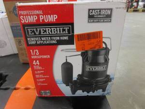 lot 341 image: Everbilt 13 HP Cast Iron Sump Pump (OPEN BOX)