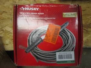 lot 355 image: Husky 12 in. x 50 ft. Drain Auger (LOOKS NEW IN BOX)
