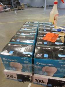 lot 357 image: EcoSmart 100-Watt Equivalent A19 Dimmable Energy Star LED Light Bulb Daylight (2-Pack) (12-2 PACKS, 24 BULBS TOTAL)