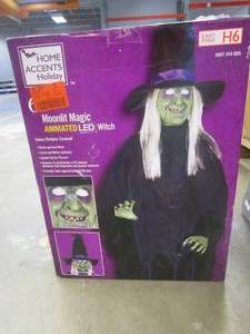lot 383 image: Home Accents Holiday 6 ft Animated Standing Witch Halloween Animatronic (OPEN BOX)