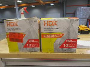 lot 408 image: LOT OF 2 HDX 10 Gal. Clear Waste Liner Trash Bags (250-Count) (OPEN BOXES)