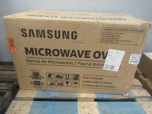 lot 106 image: Samsung 30 in. 1.7 cu. ft. Over the Range Convection Microwave in Fingerprint Resistant Stainless Steel - SOLD AS IS