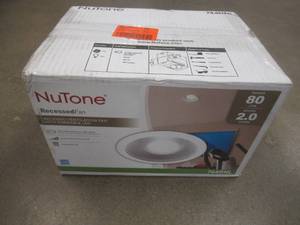 lot 124 image: Broan-NuTone White Adjustable 50-80 CFM Ceiling Bathroom Exhaust Fan with Light Easy Change Trim Kit, ENERGY STAR - SOLD AS IS