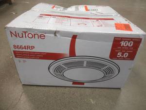lot 129 image: Broan-NuTone White 100 CFM Ceiling Mount Bathroom Exhaust Fan with Light - SOLD AS IS