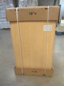 lot 147 image: Hampton Bay HamptonShaker Assembled 18x30x12 in. Wall Flex Kitchen Cabinet with Shelves and Dividers in Satin White - SOLD AS IS