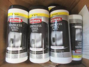 lot 160 image: Approximately 10 Stainless Steel Wipes - SOLD AS IS