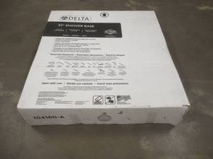 lot 6 image: Delta 32 Shower Base, 104160-A, Center Drain in White - SOLD AS IS