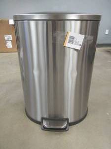 lot 9 image: StyleWell SW 13 gal. Stainless Steel Step-On Trash Can D-Shaped, Scratch and Dent - SOLD AS IS