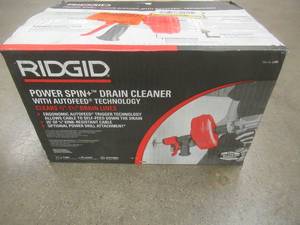 lot 73 image: RIDGID Power Spin 14 in. x 25 ft. Hybrid Drain Cleaning Snake Auger (Manual or Cordless Drill Operated, Tool Only) - SOLD AS IS
