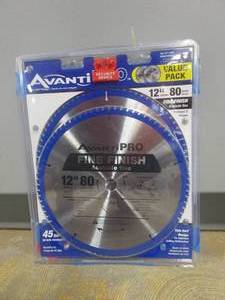 lot 452 image: Avanti Pro 12 in. x 80-Tooth Fine Finish Circular Saw Blade (2-Pack)