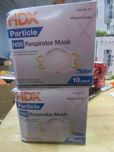 lot 458 image: LOT OF 2 HDX N95 Respirator Masks ML (10-Pack)
