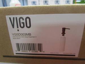 lot 461 image: VIGO Kitchen Soap Dispenser in Matte Black