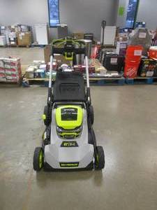 lot 478 image: RYOBI 40V HP Brushless 21 in. Cordless Battery Walk Behind Self-Propelled Lawn Mower with (2) 6.0 Ah Batteries and Charger (NICE CONDITION)