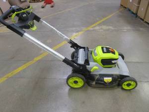 lot 497 image: RYOBI 40V HP Brushless 21 in. Cordless Battery Walk Behind Self-Propelled Lawn Mower (TOOL ONLY, FOR PARTS ONLY, DOES NOT START)