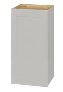 lot 16 image: Hampton Bay Avondale Shaker Dove Gray Quick Assemble Plywood 15 in Wall Cabinet (15 in W x 30 in H x 12 in D) - SOLD AS IS