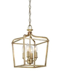 lot 36 image: Faymart Laurel Estate 4-Light Brio Gold Pendant, FAY-US-LT-107-SG - SOLD AS IS